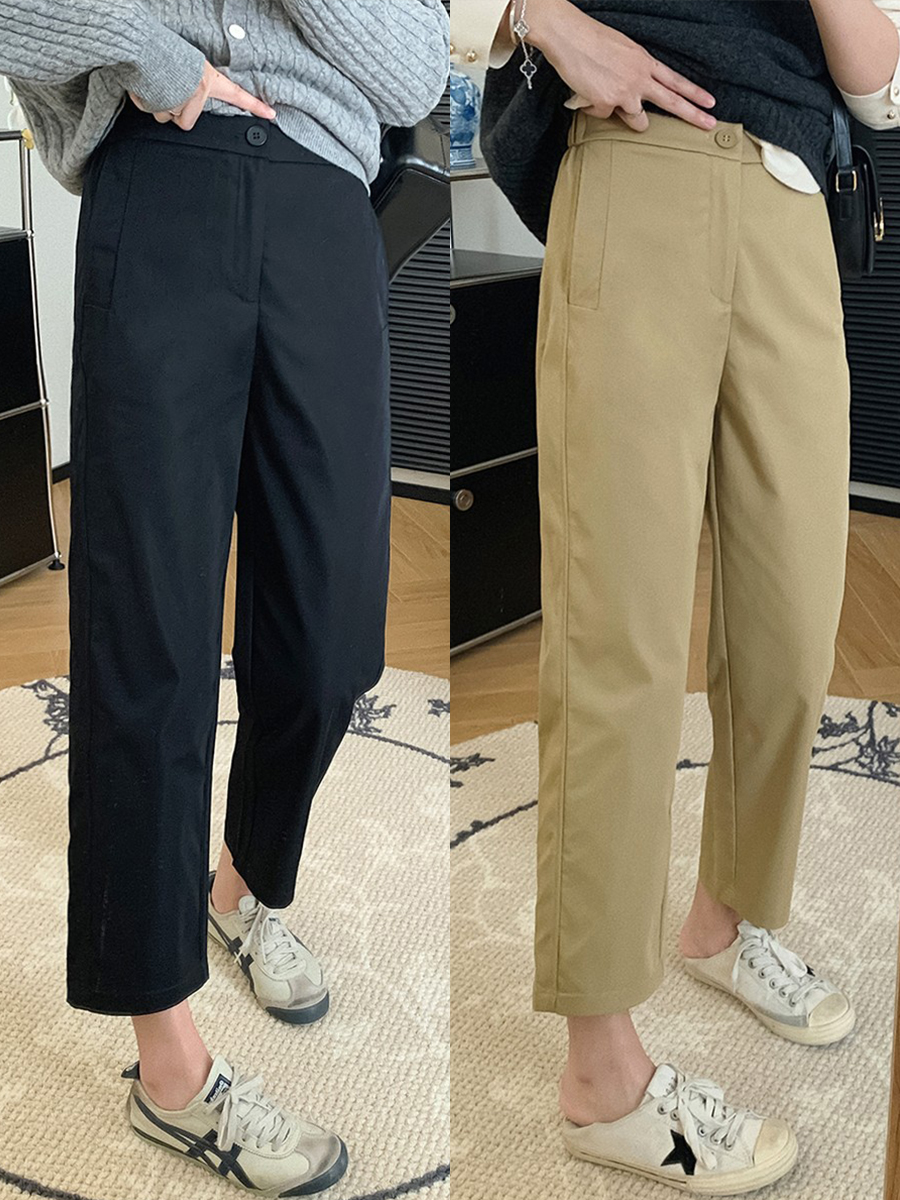 2025 Early Spring Japanese Soft Stretch Cropped High Waist Slimming Petite Tapered Pants