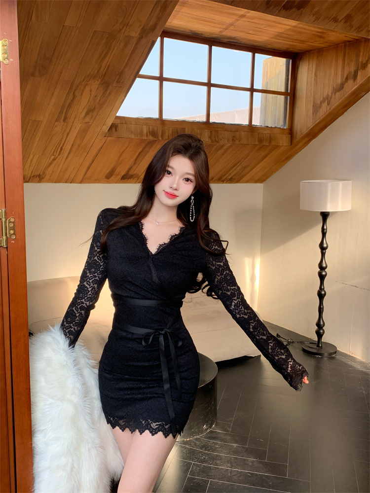 Elegant Lace Slim Fit Sexy Dress for Women