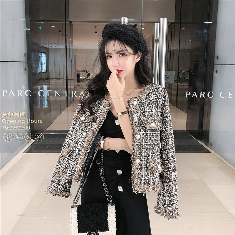 2026 Autumn French Tweed Jacket with Fringe Trim and Slimming Fit